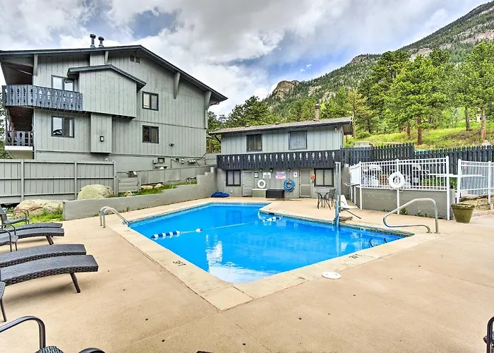 Estes Park Condo Rental Balcony With River Views!